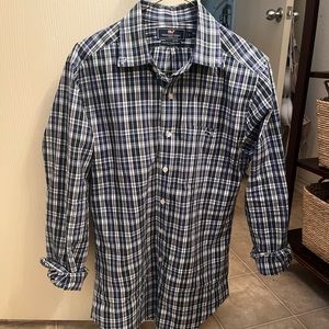 Vineyard Vines Slim Fit Tucker Shirt Men's Size S Blue Plaid Button Down  Cotton